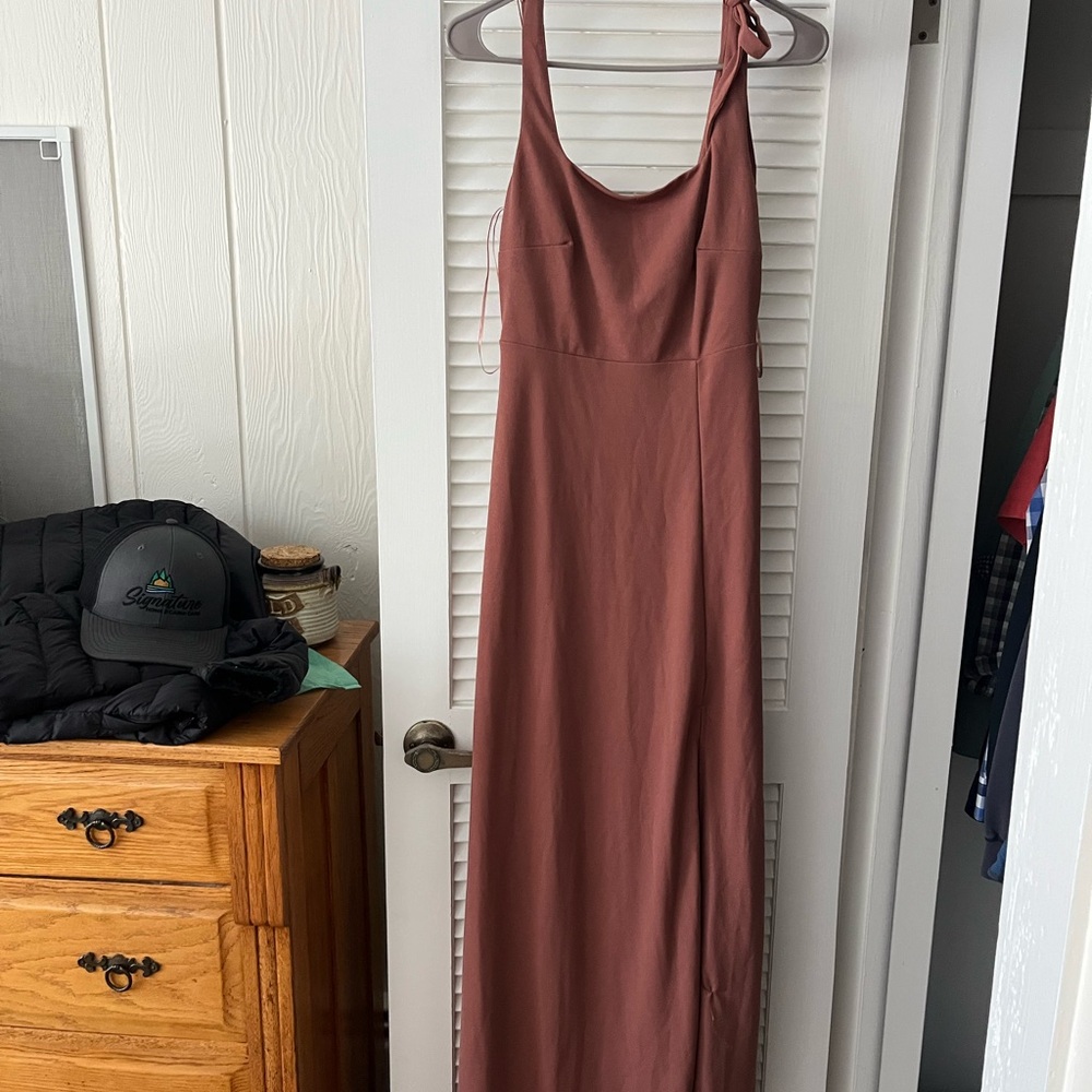 Birdy Grey Crepe Alex Maxi Dress with Slit Desert Rose - sold out online! - Picture 7 of 8